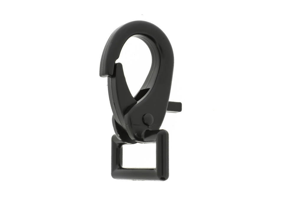 Clip wirbelkarabiner mit rechteckiger Wirbel Schwarz