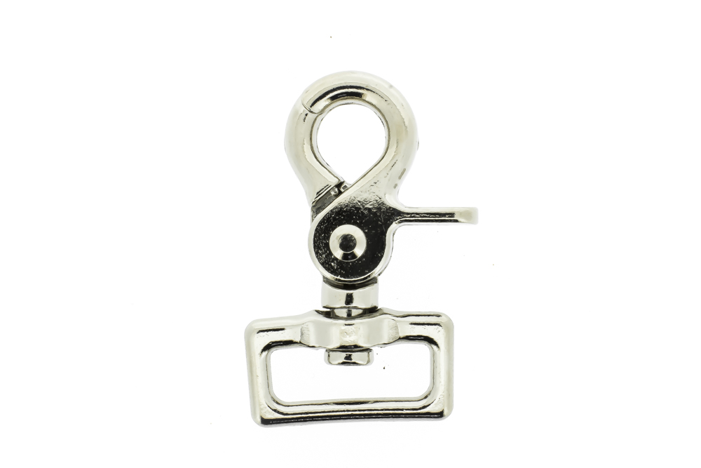 Clasps snap hook with rectangular swivel nickel plated