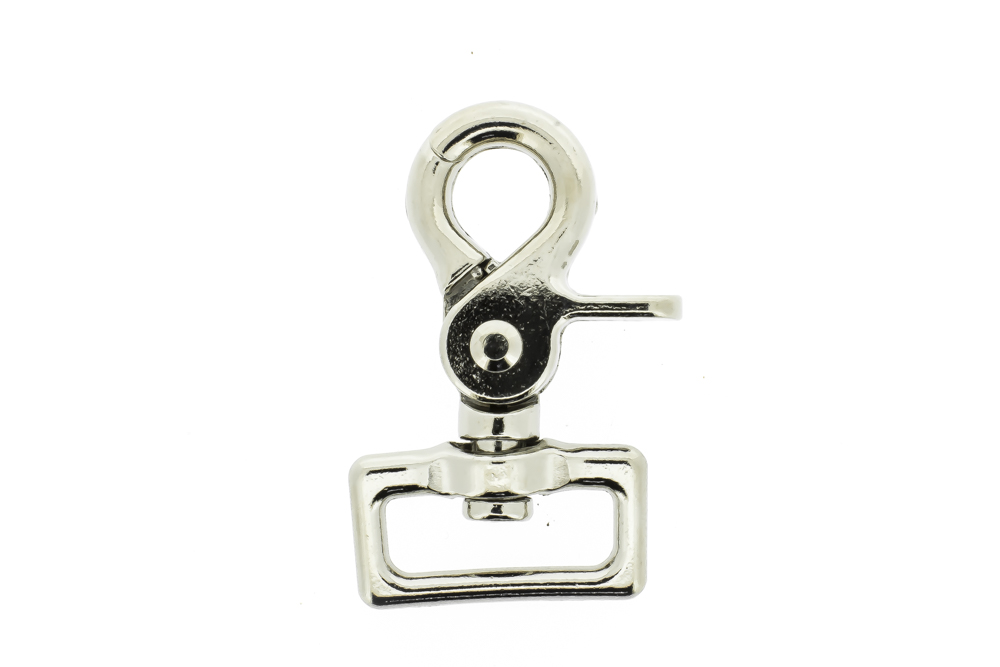 Clip wirbelkarabiner mit rechteckiger Wirbel vernickelt