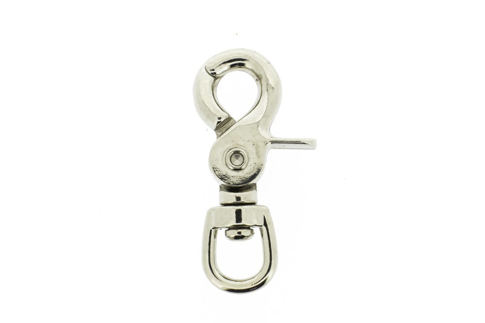 Clip wirbelkarabiner mit runder Wirbel vernickelt