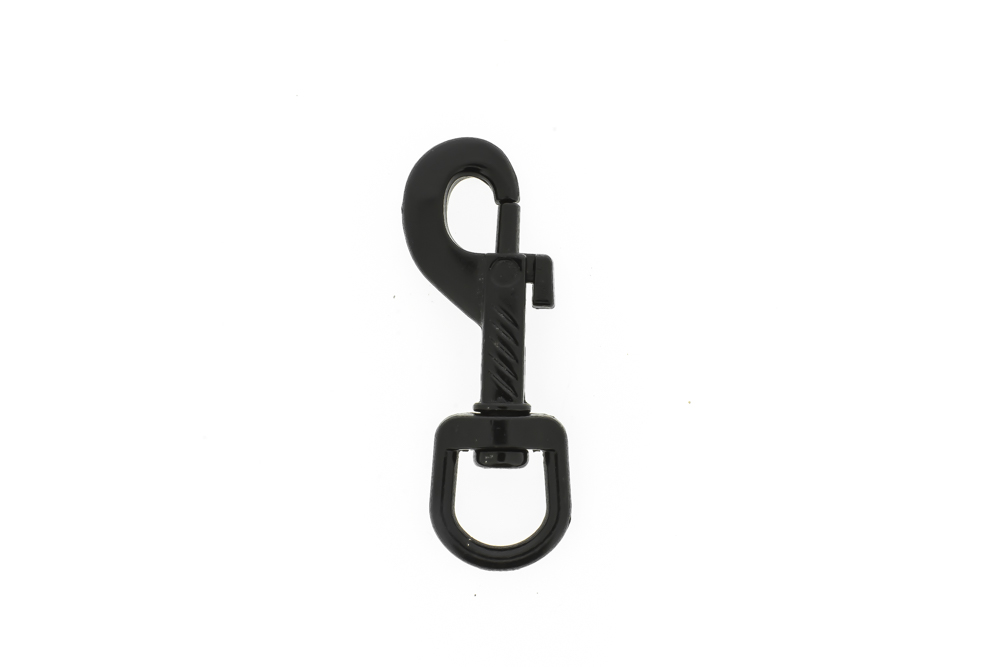 Wirbelkarabiner mit ovaler Wirbel Schwarz