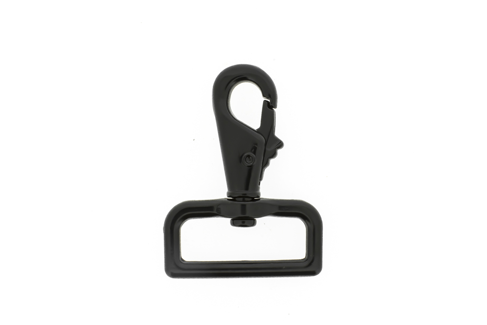Wirbelkarabiner mit rechteckiger Wirbel Schwarz