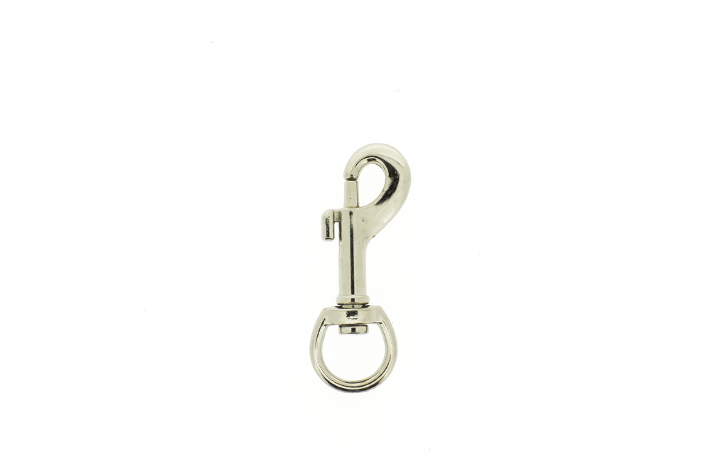 Wirbelkarabiner mit runder Wirbel vernickelt