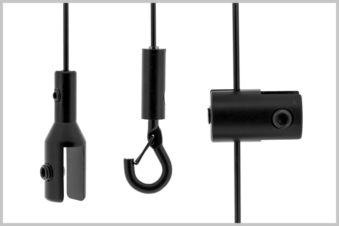 Systèmes de suspension par câble en acier noir