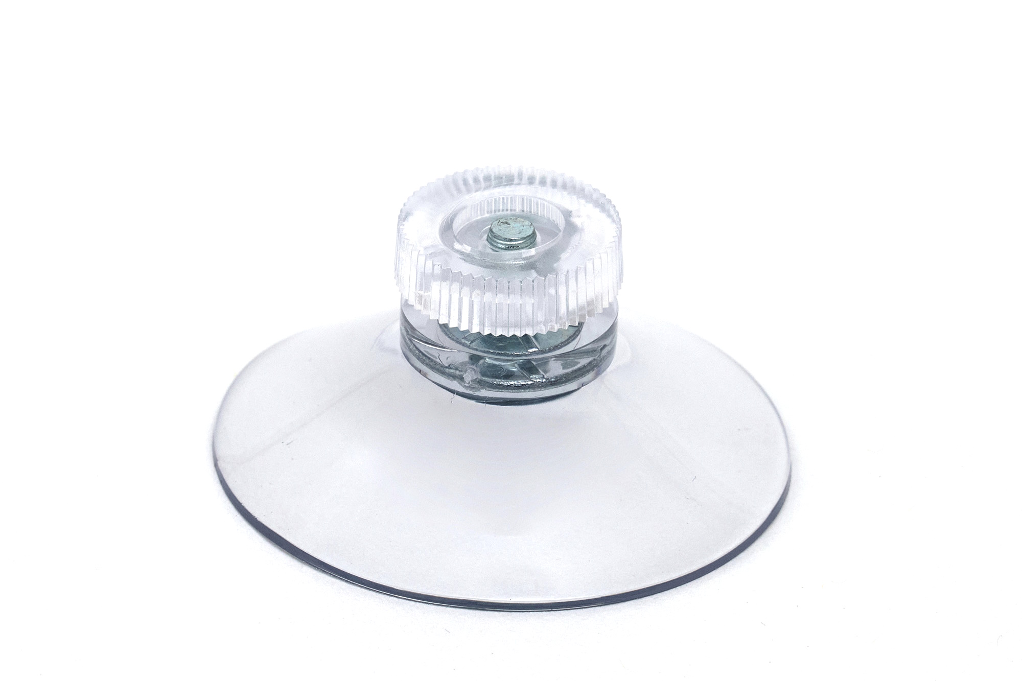 Suction cup with threaded end and cap