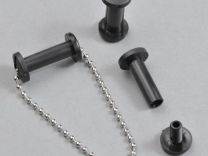 Boekschroef kunststof+gat zwart 6 x 20 mm