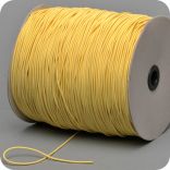 elastic cord, thickness 2 mm, textil braided, yellow, rolls