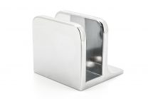 Glass shelff support chrome-plated 30x27mm with cross-tie