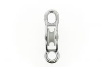 Katrol 30mm enkel met dubbel oog 12mm verzinkt