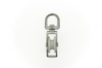 Katrol 30mm enkel met wervel 20mm verzinkt