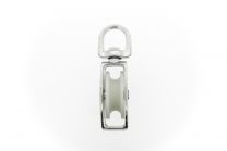 Katrol 40mm enkel met wervel 20mm verzinkt