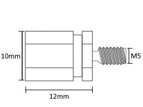 Letterfix standoffs Small M5 external thread nickel plated