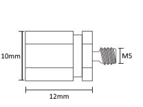 Letterfix Small M5 short external thread nickel plated