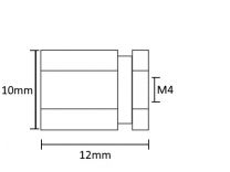 Letterfix standoffs Small M4 internal thread nickel plated