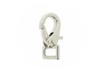 Musketon met klip 60mm, rechthoekig wervel 22mm vernikkeld