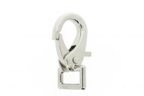 Musketon met klip 60mm, rechthoekig wervel 25mm vernikkeld
