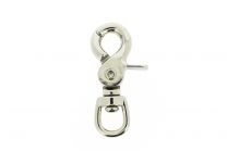 Musketon met klip, met ronde wervel 62x10mm vernikkeld