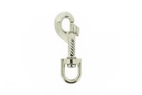 Musketonhaak met ovale wervel 79x13mm vernikkeld