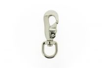 Musketonhaak met ovale wervel 90x20mm vernikkeld
