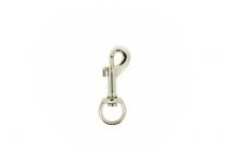 Musketonhaak met ronde wervel 57x13mm vernikkeld