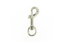 Musketonhaak met ronde wervel 77x13mm vernikkeld
