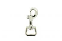 Musketonhaak met trapezium wervel 75x20x8mm vernikkeld