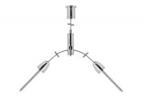 Steel cable suspension set 7 with splitter & 2 screw fixings