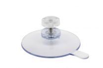 Suction cup 50mm Stainless steel with lip + transparent nut