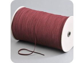 flat elastic, width 5 mm, textile clad, bordeaux-red, rolls