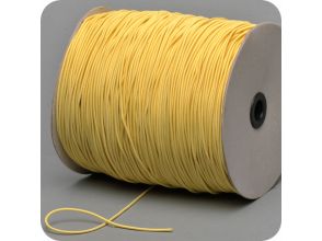 elastic cord, thickness 2 mm, textil braided, yellow, rolls