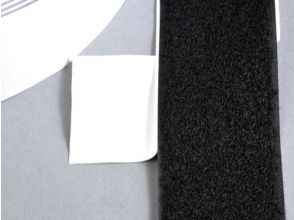 klittenband,LUS zelfklevend, 50 mm x 25 mtr zwart