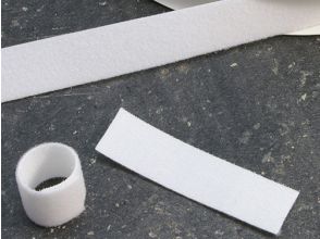 Hook & Loop fasteners, back to back, 25 mm x 25 mtr white
