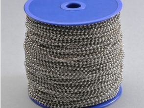 Ball chains 3,2 mm, 50 m on reel nickel-plated