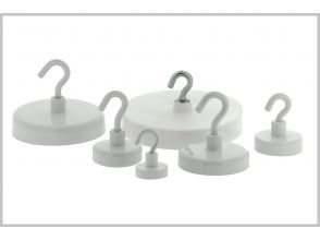 Magnetic hook with plastic housing