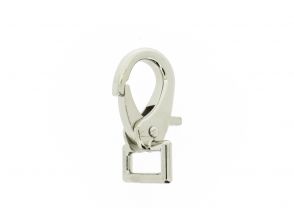 Musketon met klip 60mm, rechthoekig wervel 22mm vernikkeld