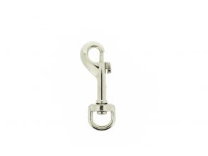 Musketonhaak met ovale wervel 65x12mm vernikkeld