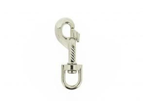 Musketonhaak met ovale wervel 79x13mm vernikkeld