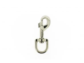 Musketonhaak met ovale wervel 85x20mm vernikkeld