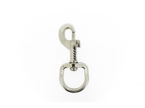 Musketonhaak met ovale wervel 86x26mm vernikkeld