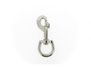Musketonhaak met ovale wervel 88x22mm vernikkeld