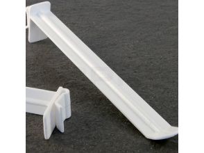 Displayhaken met klem, euro-blad, wit 70 mm
