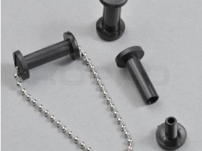 Boekschroef kunststof+gat zwart 6 x 15 mm