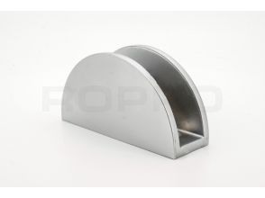Glassplattenträger mattverchromt 50x27mm halbrund