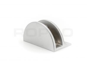 Glassplattenträger mattverchromt 50x27mm halbrund mit steg