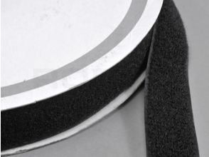 klittenband,LUS om te naaien, 38 mm x 25 mtr zwart