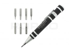 Stylo tournevis multi avec plusieurs embouts noir