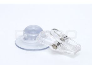 Ventouse Ø 30 mm avec pince en plastique  transparent