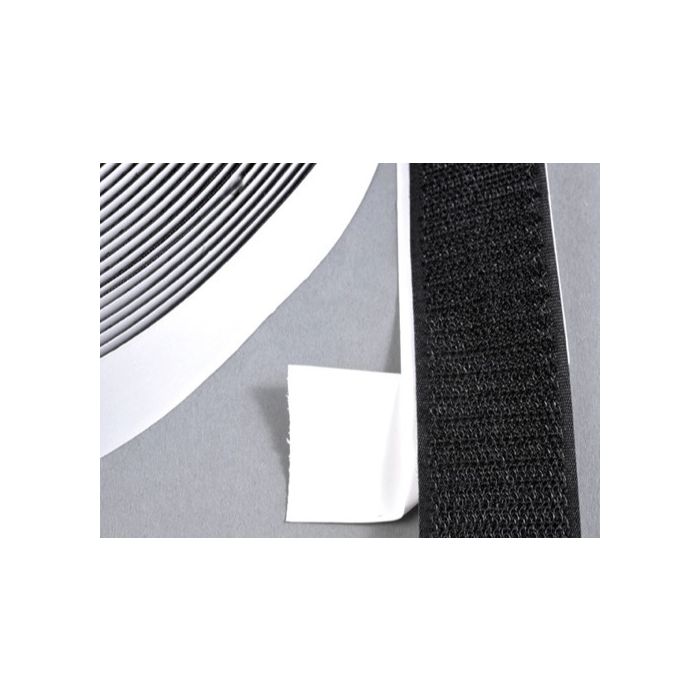klittenband,HAAK zelfklevend, 25 mm x 25 mtr zwart klittenband,HAAK zelfklevend, 25 mm x 25 mtr zwart