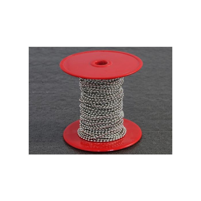 Ball chains 2,4 mm, 25 m on reel nickel-plated Ball chains 2,4 mm, 25 m on reel nickel-plated