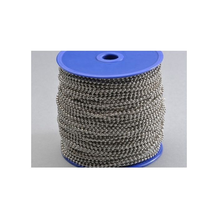 Ball chains 2,4 mm, 100 m on reel nickel-plated Ball chains 2,4 mm, 100 m on reel nickel-plated